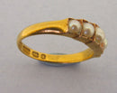 Victorian 15ct Gold 5 Stone Pearl Ring Birmingham 1891 Boxed