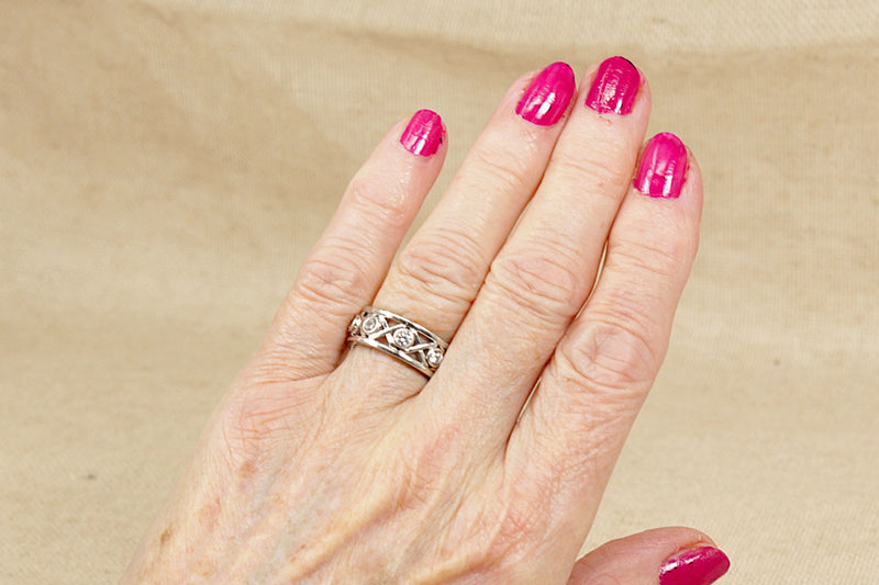 Silver & CZ Openwork Full Eternity Ring