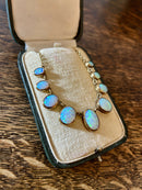 Hallmarked 9ct Rose Gold 12.5 Gram 16 Inch 23ct Oval Cut Australian Fire Opal Choker Necklace