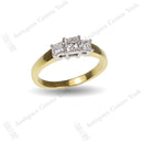 18ct Princess Cut Diamond 0.54ct Three Stone Ring