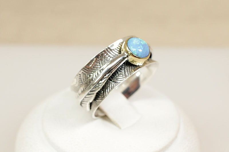 Silver & Opal Spinner Ring