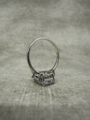 925 Silver 3 Carat Emerald Cut CZ Trilogy Ring