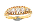 Edwardian 18ct Gold 5 Stone Diamond Ring 0.30 Carat Original Box