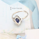 Art Deco Style Platinum Sapphire & Diamond Cluster