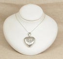 Silver Large Heart Locket Pendant & Chain