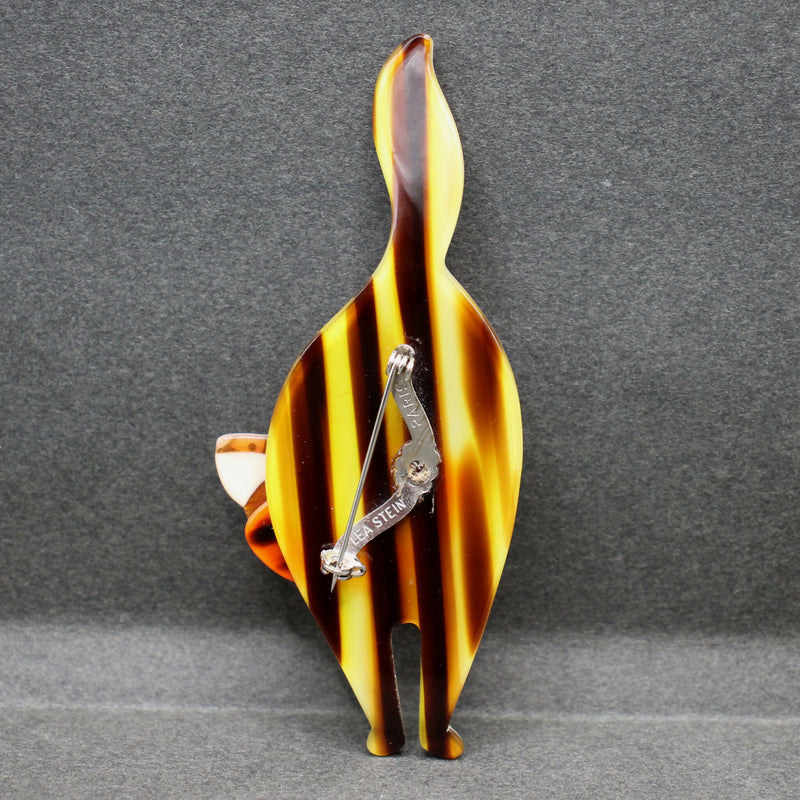 Lea Stein tortoiseshell brown “Standing cat” brooch Lea Stein tortoiseshell brown “Standing cat” brooch