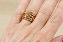 Amazing 9ct Gold & Diamond ‘Brutalist’ Style Statement Ring – Size W