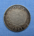 Vintage York Silver One Shilling Trade Token Cattle & Barber 1811