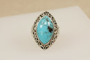 Silver & Large Turquoise Ring