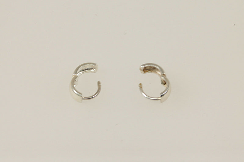 Silver Half Hoop Ear Studs