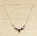 Silver Art Nouveau Style Amethyst Necklet