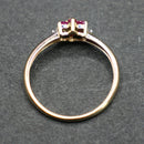 9ct gold pink spinel and diamond flower head cluster ring