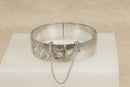 Vintage Solid Silver Hinged Bangle