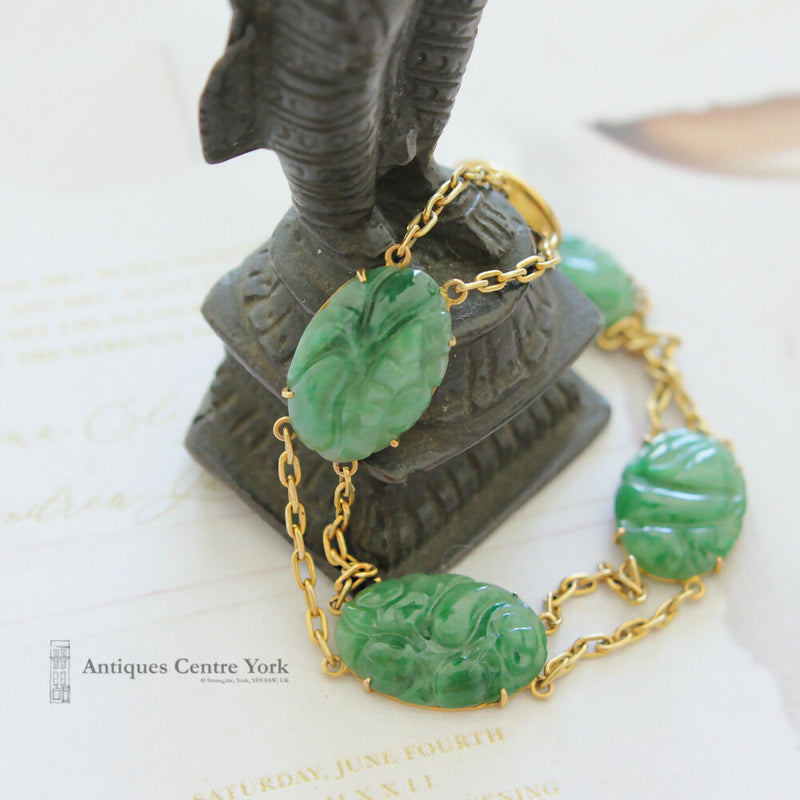 Chinese Vintage 14ct Jade Bracelet