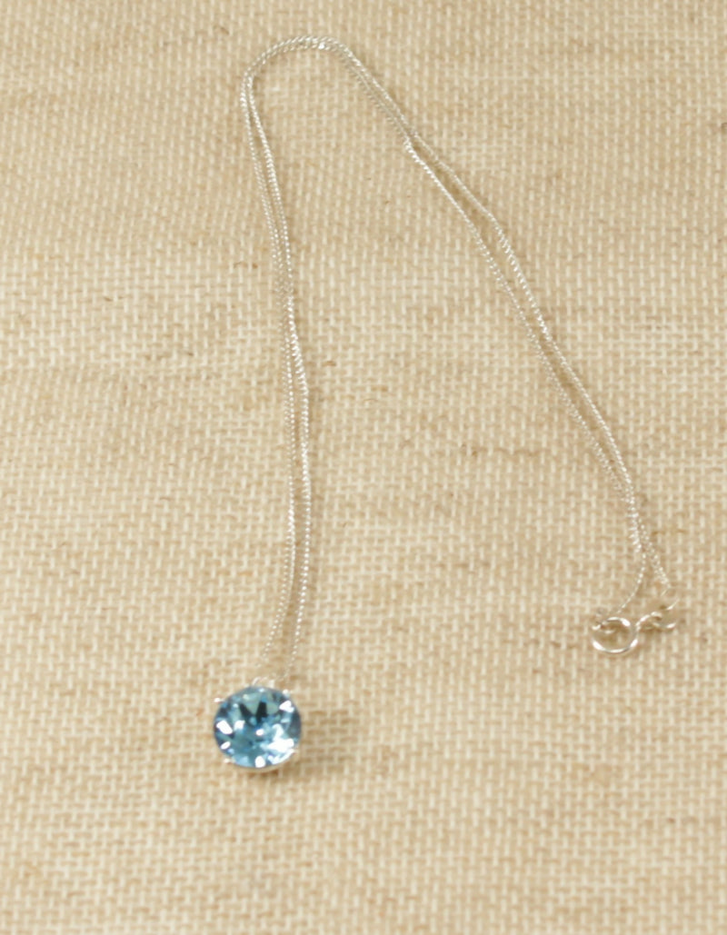 Silver & Blue Crystal Pendant