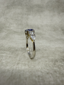 Vintage 925 Silver Lavender and White CZ Five Stone Ring