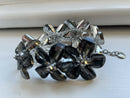 Butler and Wilson Vntage Black Grey Glass Flower Bracelet
