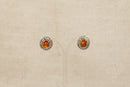 Silver & Amber Earring Studs