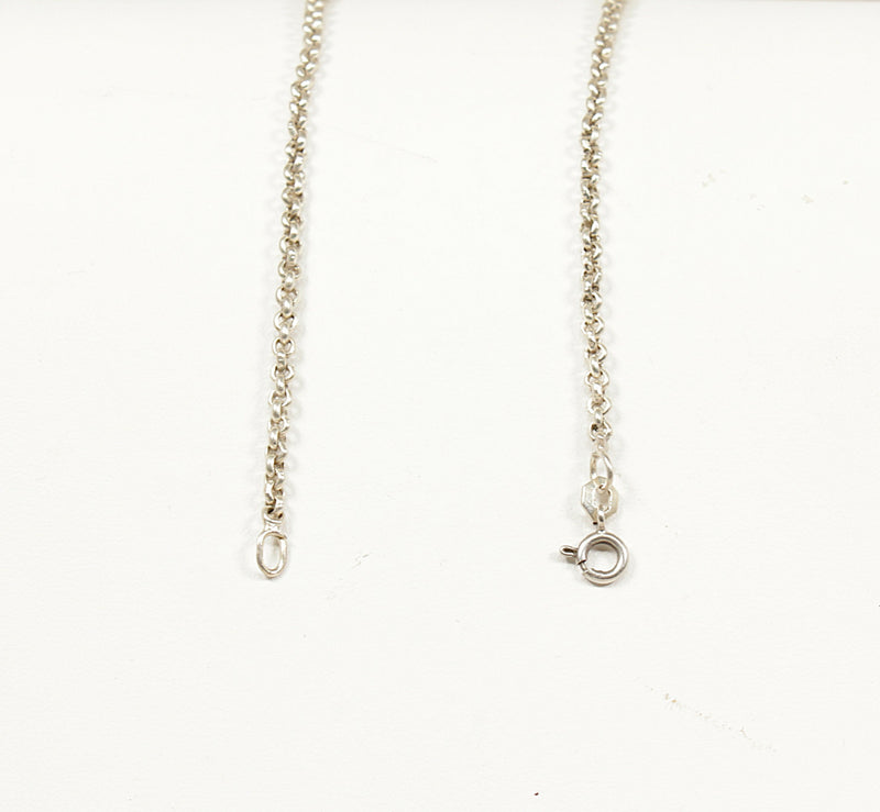 Vintage Silver & Tourmaline Designer Dolphin Pendant & Chain