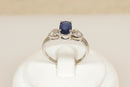 9ct White Gold Sapphire & Diamond Ring