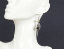 Silver Modernist ‘Studio’ Design Peridot and Onyx Earrings