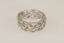 Elegant Silver & Gold Overlay Openwork Leaf Ring by Clogau