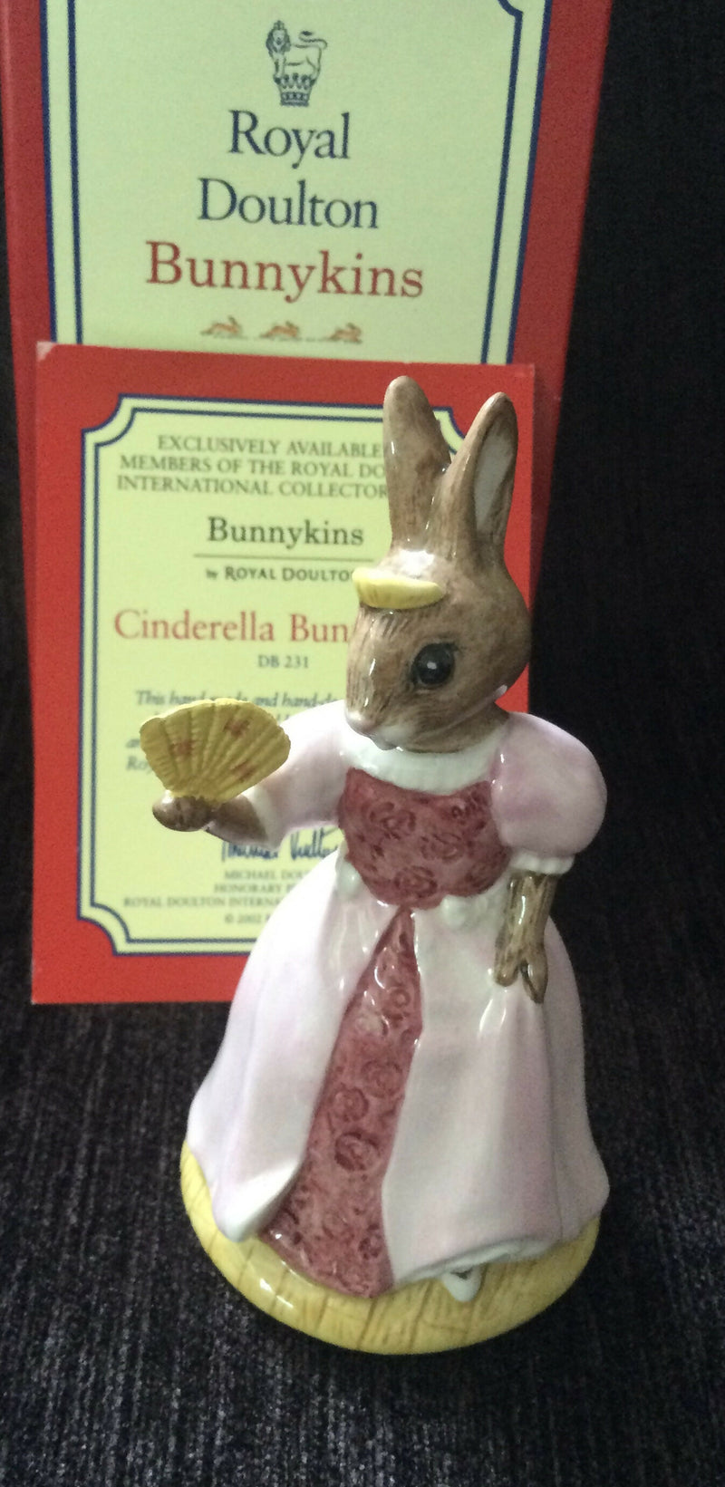 Royal Doulton Bunnykins Figurine - Cinderella Bunnykins DB231 - Boxed - Certificate