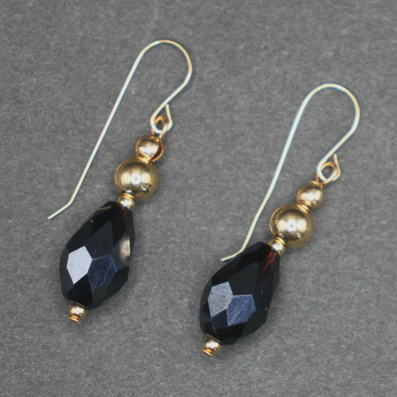 Bridget: Dark blue peardop aaa crystal earrings