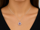 9ct White Gold Amethyst and Diamond Pendant Necklace
