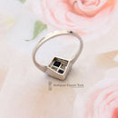 Platinum Sapphire & Diamond Art Deco Style Four-Stone Ring