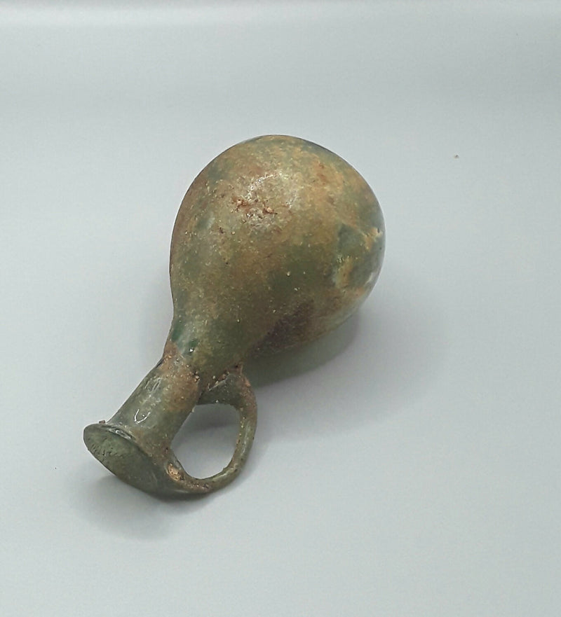 A Roman Hand Blown Glass Sprinkler Flask.