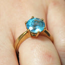 9ct gold blue topaz solitaire
