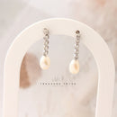 Handmade 18ct White Gold Freshwater Pearl & Diamond 0.55ct Earrings