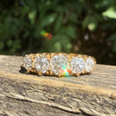 Antique Edwardian Old Mine Cut Diamond 18ct Gold Five Stone Engagement Ring (1.40cts)