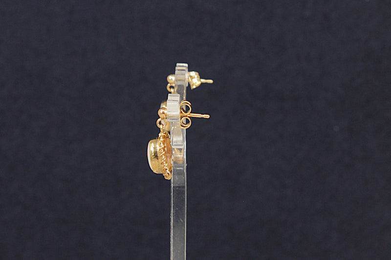 9ct Gold & Fire Opal Earrings