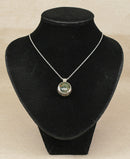 Vintage Silver Double-Sided Agate Pendant & Adjustable Silver Chain, Sheffield 1978