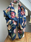 Vintage Christian Dior Silk Tulip Print Scarf with Gift Envelope New Old Stock
