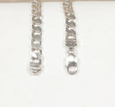 Italian Heavy Sterling Silver Flat Curb Link Necklace Chain