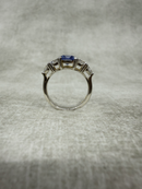 Vintage 925 Silver Lavender and White CZ Five Stone Ring