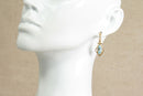 Charming 9ct Gold & Blue Topaz Drop Earrings