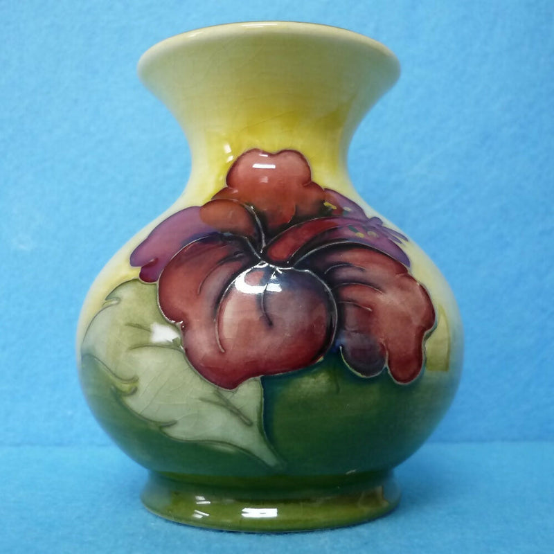 A Moorcroft Vase in the Hibiscus Design - Paper Label to Base