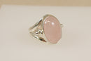 Silver & Pink Quartz Statement Ring
