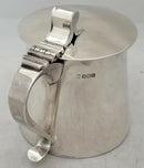 Edwardian Arts & Crafts Silver Lidded Tankard. Sheffield 1909 Thomas Bradbury & Sons Ltd. 12.7 troy ounces.