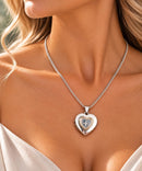 Sterling Silver and 9ct Gold Heart Locket Pendant Necklace