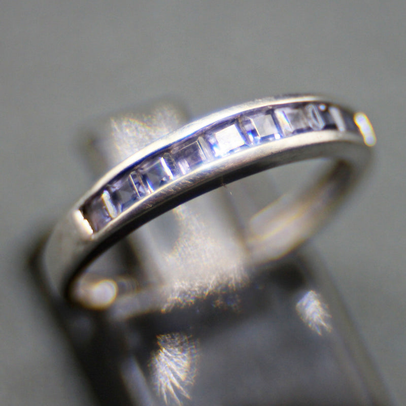 9ct white gold tanzanite half eternity