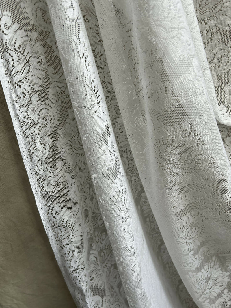 Stunning Laura Ashley period design white cotton Curtain Panelling 60”wide per metre