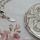 Large Vintage Silver Locket on 18" Silver Chain