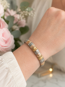 Vintage Italian Tri-Colour Sterling Silver Snake Link Bracelet – Rose, Yellow & White Gold Finish – 8"