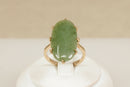 9ct Gold Jade Navette Ring