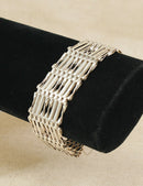 Classic Vintage Sterling Silver 8-Bar Gate Bracelet – London 1979